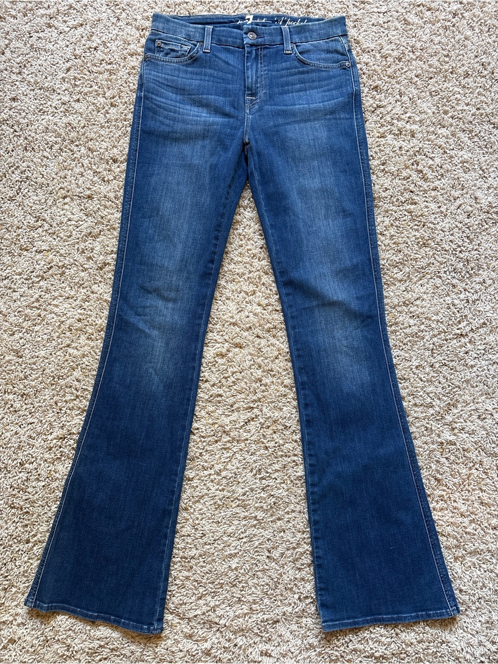 7FAM “A Pocket” Flare Jeans Sz 28 Medium Wash